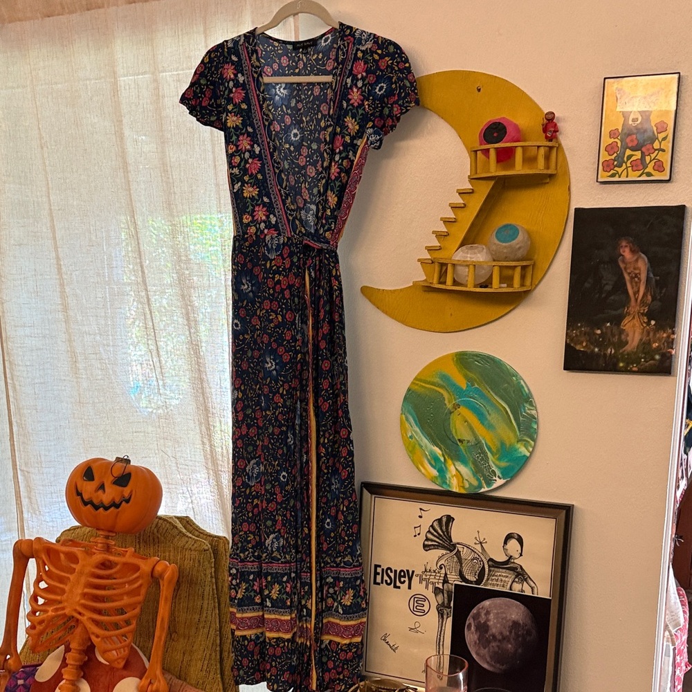 Floral Bohemian Wrap Maxi Dress